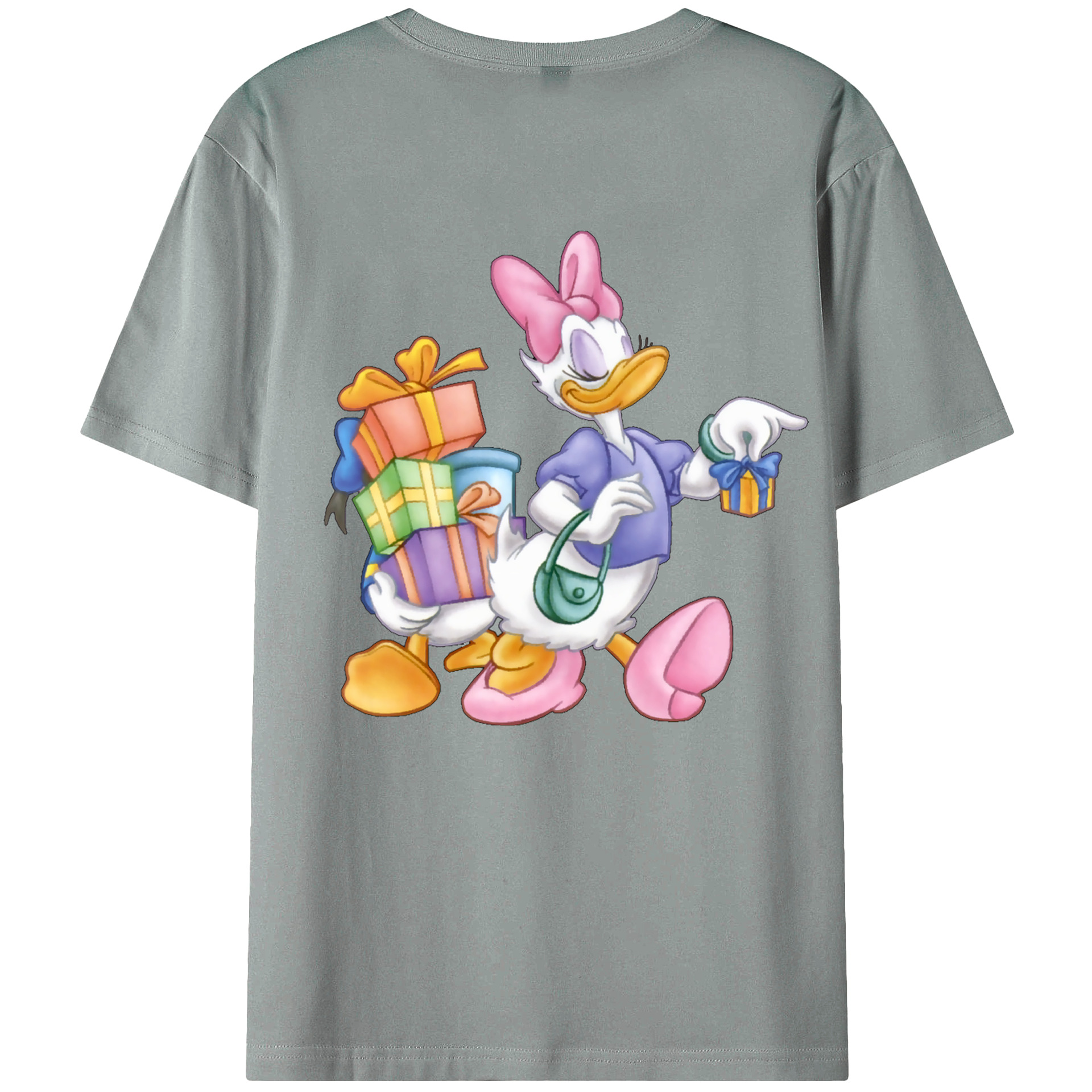ミッキーマウス Mickey Mouse 綿100％ メンズ半袖Tシャツ（バックプリント） 通気性